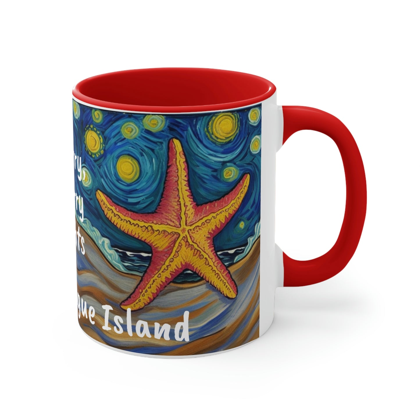 Starry, Starry nights on Chincoteague Island two-tone ceramic mug, 11oz