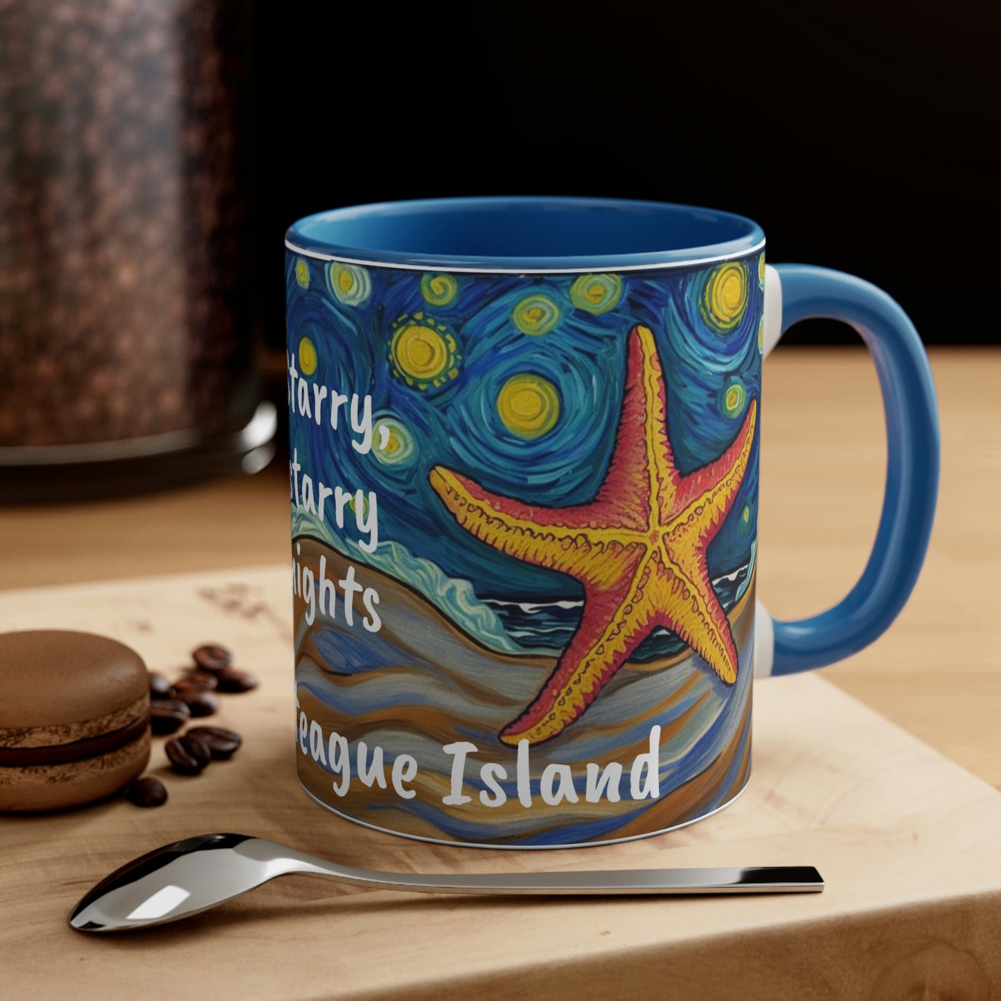 Starry, Starry nights on Chincoteague Island two-tone ceramic mug, 11oz