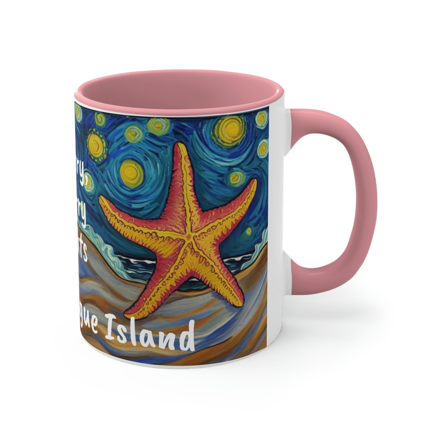 Starry, Starry nights on Chincoteague Island two-tone ceramic mug, 11oz