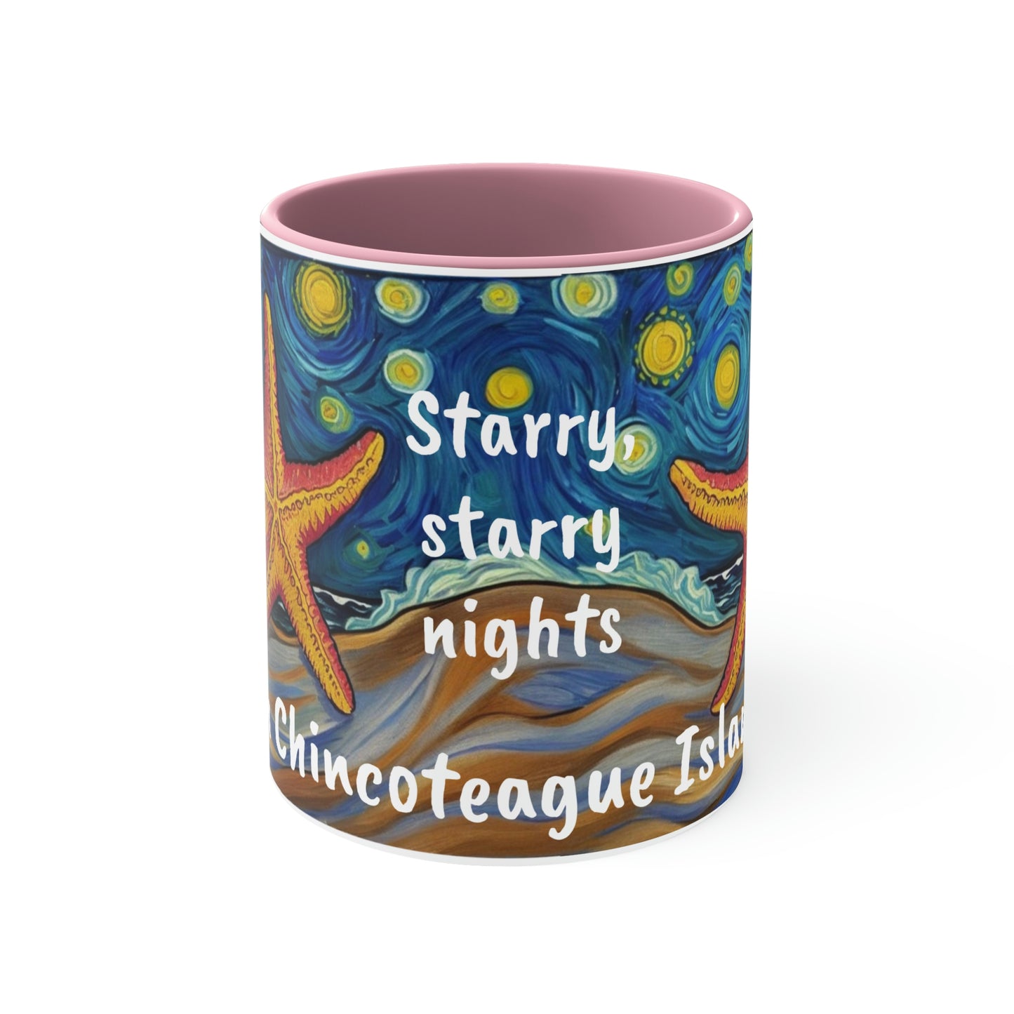 Starry, Starry nights on Chincoteague Island two-tone ceramic mug, 11oz