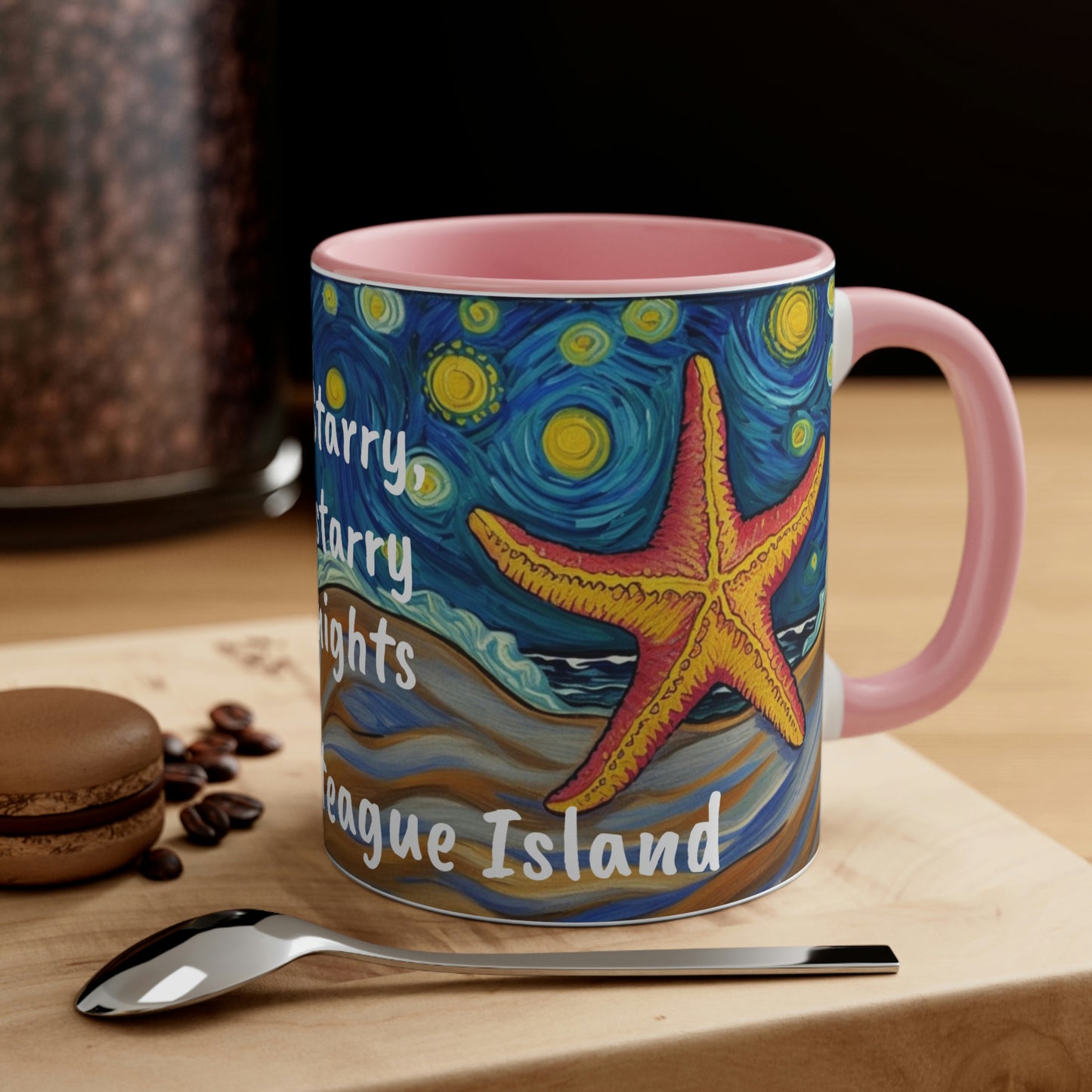 Starry, Starry nights on Chincoteague Island two-tone ceramic mug, 11oz