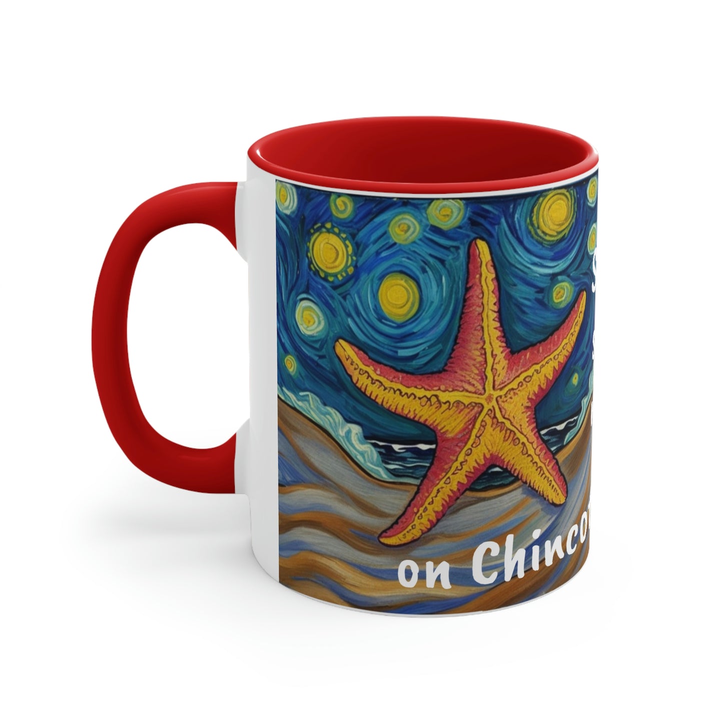 Starry, Starry nights on Chincoteague Island two-tone ceramic mug, 11oz