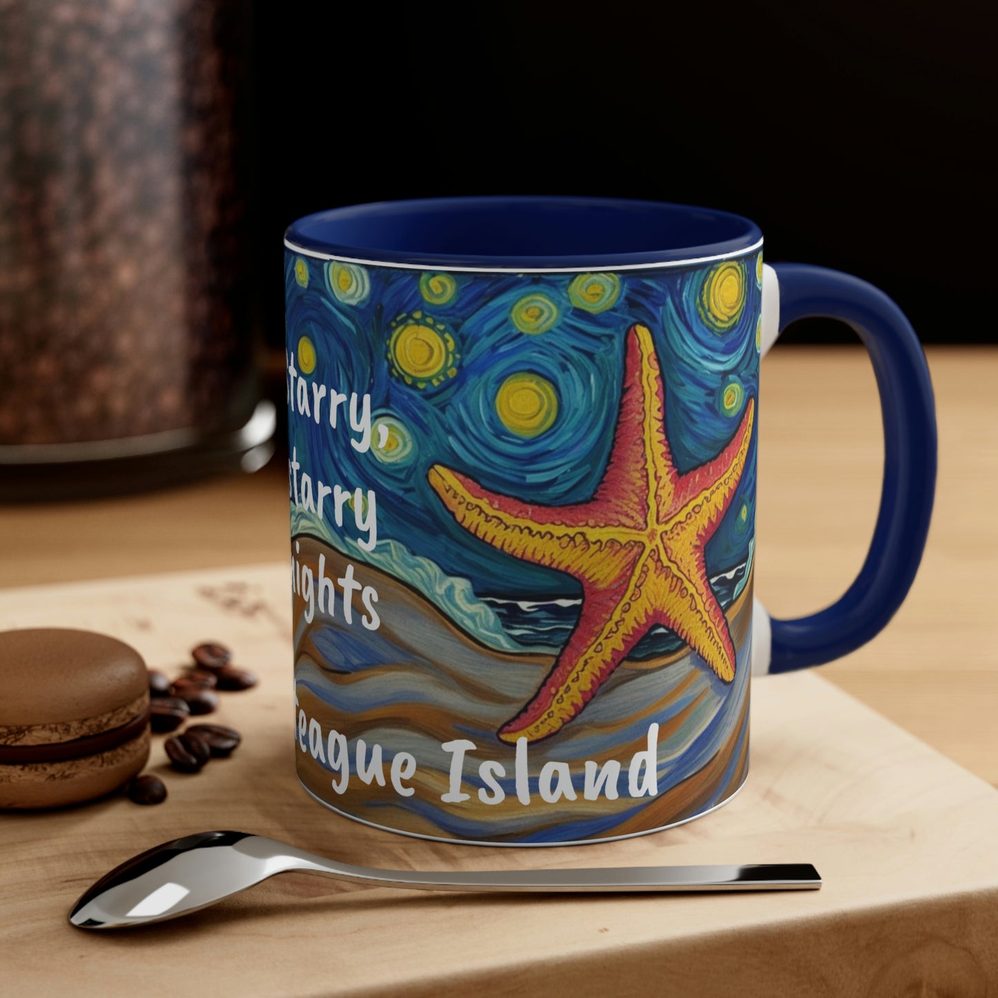 Starry, Starry nights on Chincoteague Island two-tone ceramic mug, 11oz