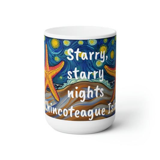 Starry, Starry Nights on Chincoteague Island mug front view