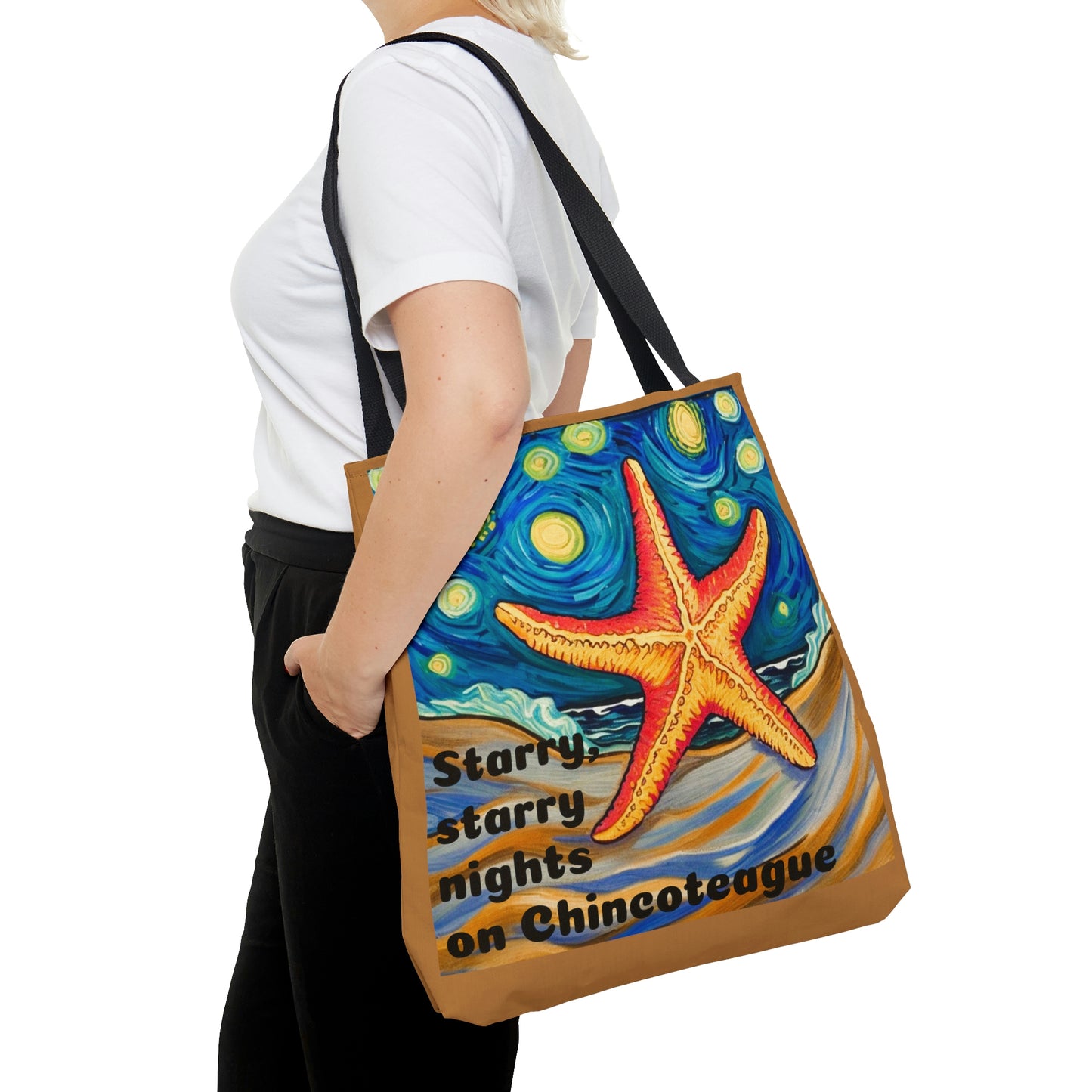 Starry, starry nights on Chincoteague tote bag