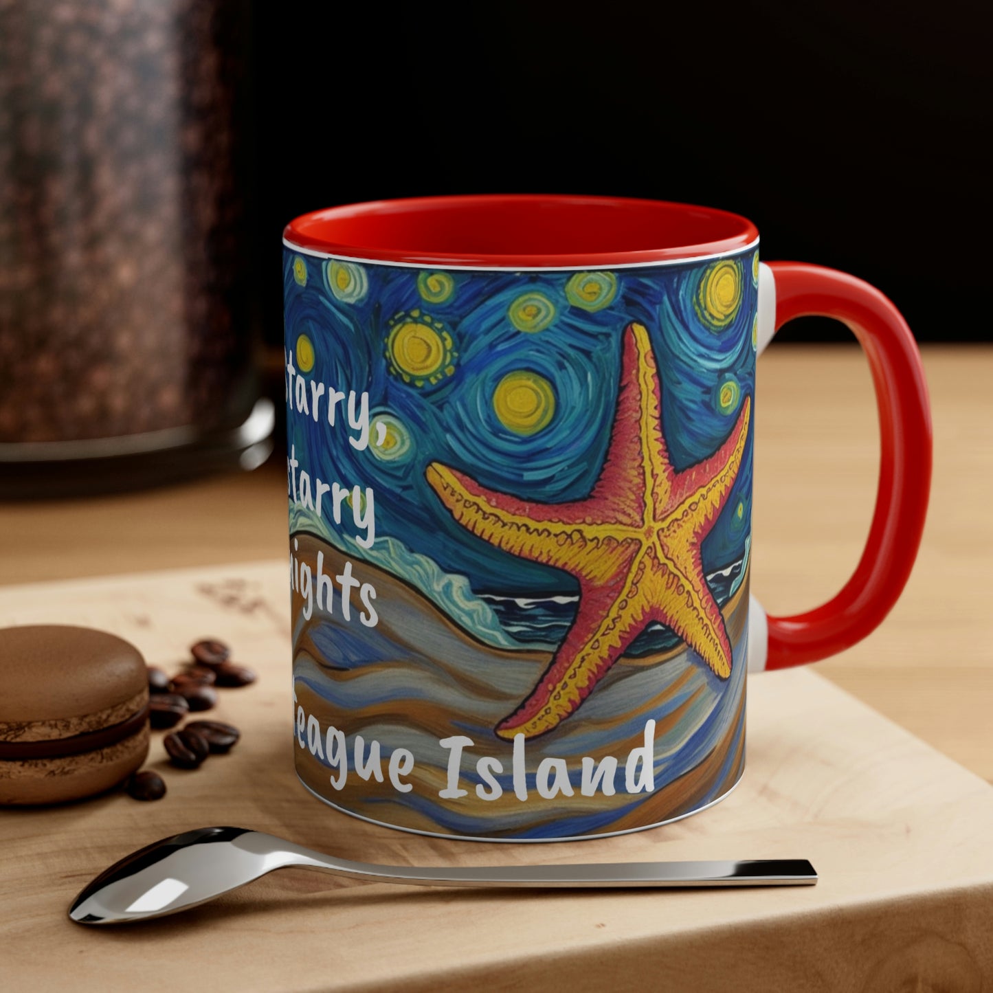 Starry, Starry nights on Chincoteague Island two-tone ceramic mug, 11oz